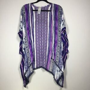 Chicos duster coverup purple peach paisley mandela cotton size S/M hippie boho